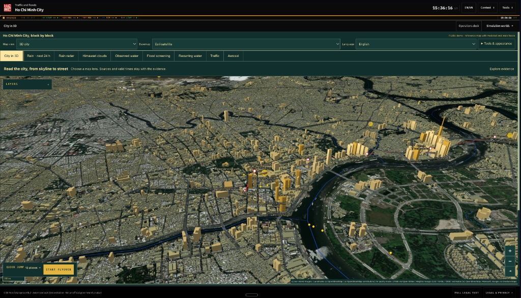 Ho Chi Minh City digital twin interface